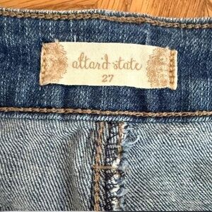 Altar'd State Women's Denim Shorts with Lace Trim